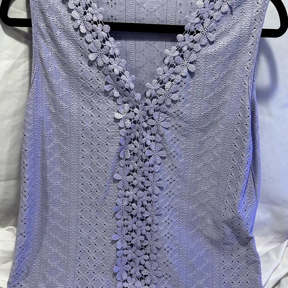 SHEIN Lilac Lace V-Neck Blouse